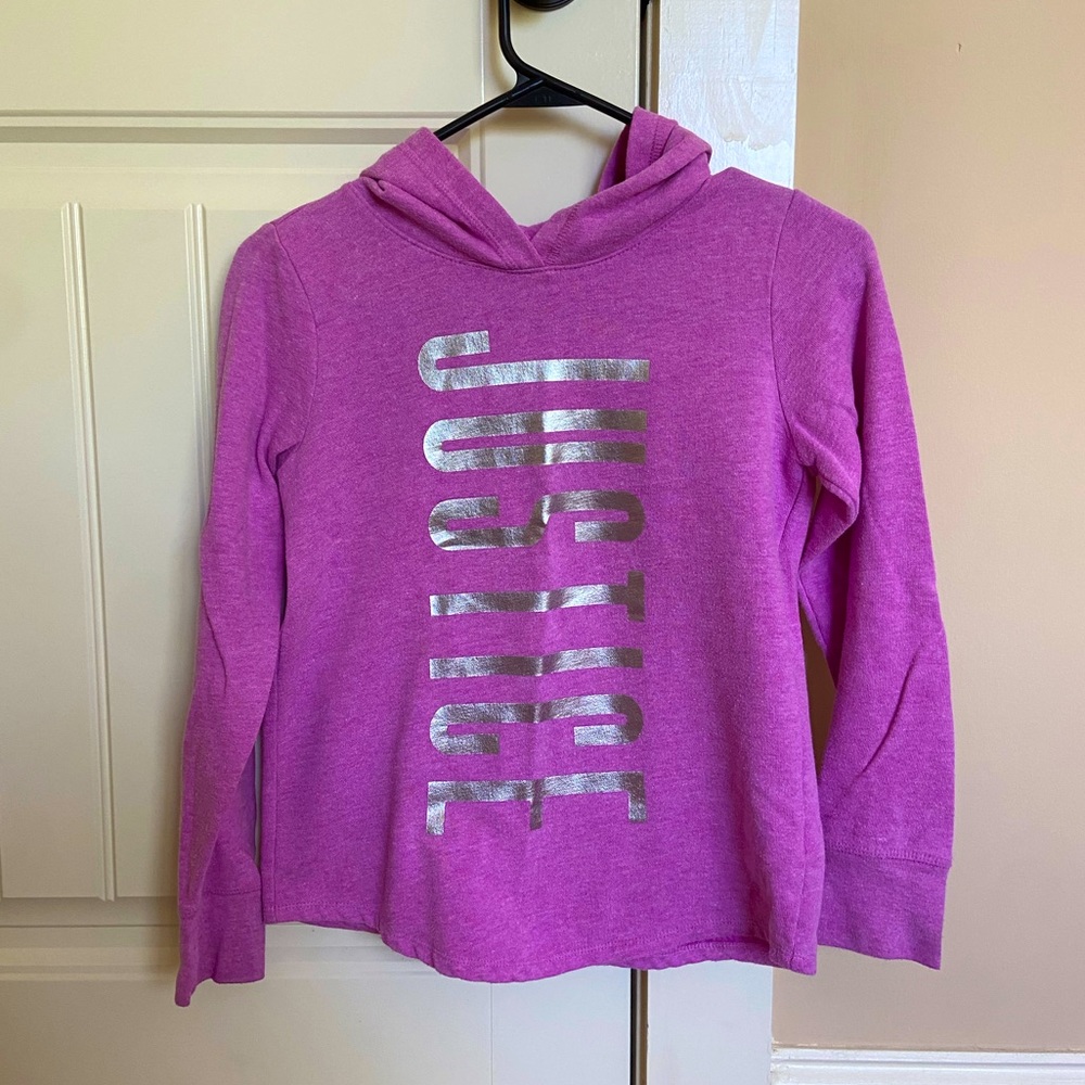 Justice- pullover hoodie - purple- Size 8
